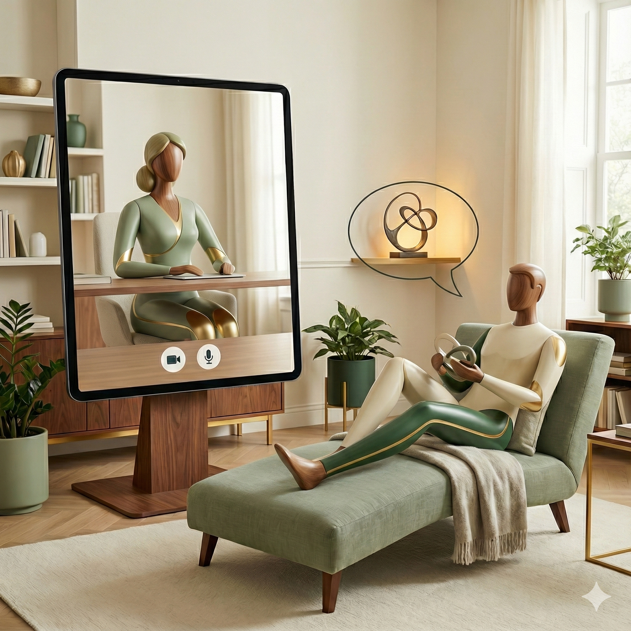 Beatriz Heringer em ambiente acolhedor